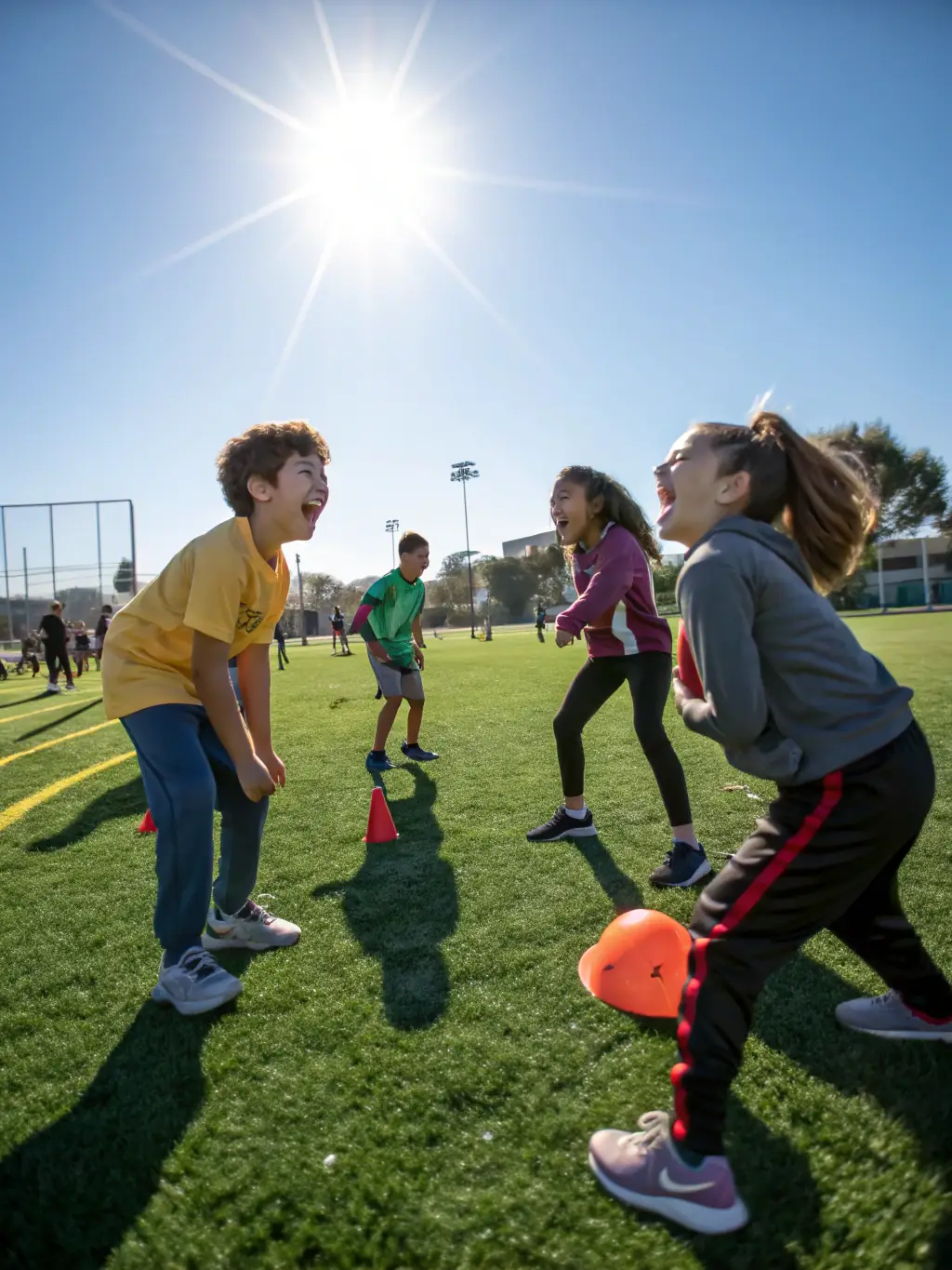 Children participating in various sports activities, highlighting the physical development promoted by ASSOCIATION SPORTIVE.